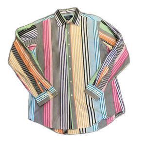 Polo Ralph Lauren Multicolored Striped Long Sleeve Button Shirt Size 16.5/L-Tall